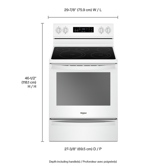 Whirlpool® 6.4 Cu. Ft. Freestanding Electric Range with Frozen Bake™ Technology YWFE775H0HZ