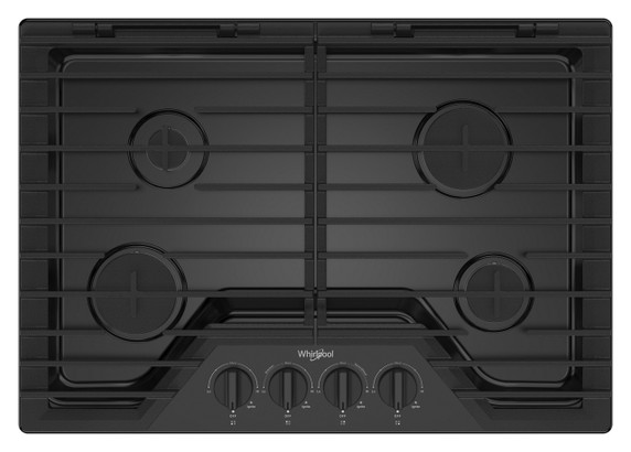 Whirlpool® 30-inch Gas Cooktop with EZ-2-Lift™ Hinged Cast-Iron Grates WCGK5030PB