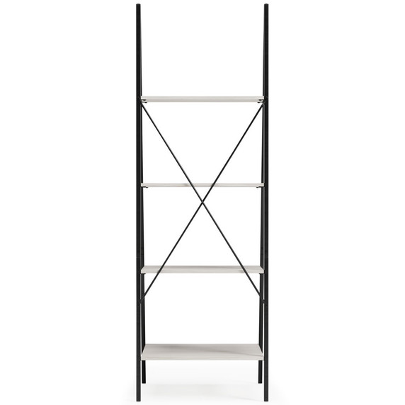 Bayflynn - White / Black - Bookcase - 4 Open Shelves