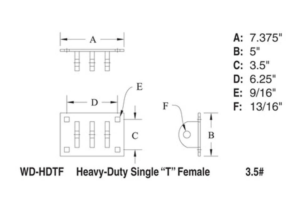 Single T Female, Heavy Duty