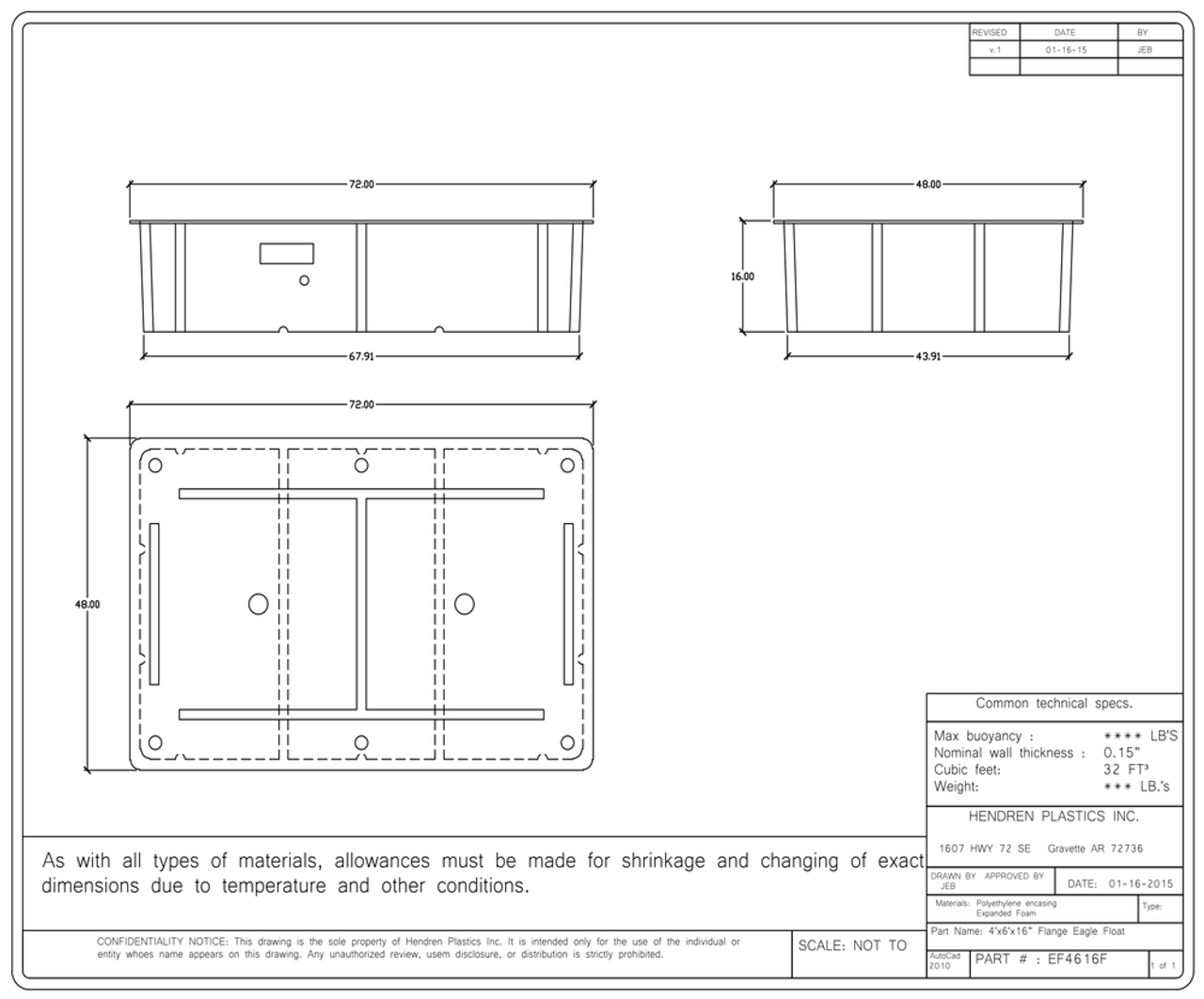 48"x72"x16" Flange drawing