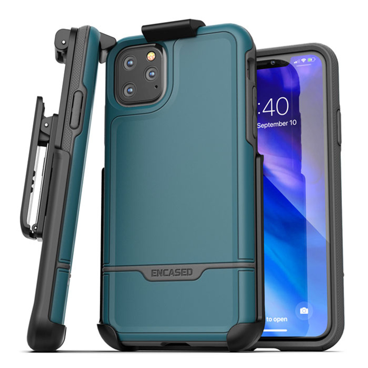 Encased Rebel Case for iPhone 11 Pro Max with Belt Clip Holster - Blue