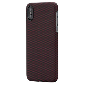 Pitaka MagEz Case iPhone Xs - Black/Red Plain