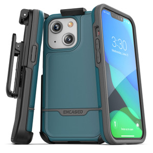 Encased Rebel Case iPhone 13 with Belt Clip Holster - Blue Encased Rebel Case iPhone 13 with Belt Clip Holster - Blue