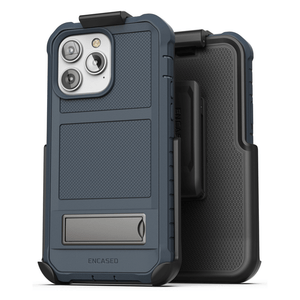 Encased Falcon Shield Case iPhone 14 Pro Max with Belt Clip Holster - Blue Encased Falcon Shield Case iPhone 14 Pro Max with Belt Clip Holster - Blue