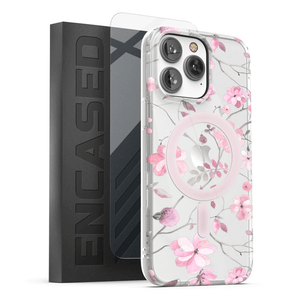 Encased Lexion MagSafe Case with Screen Protector iPhone 14 Pro Max - Pink Flowers Encased Lexion MagSafe Case with Screen Protector iPhone 14 Pro Max - Pink Flowers