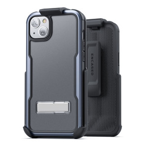 Encased Exos Armor Case iPhone 14 Plus with Belt Clip Holster - Blue