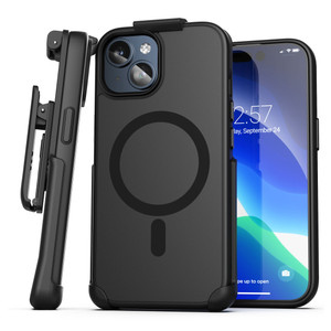 Encased Slimshield Magsafe Case with Belt Clip Holster iPhone 15 Plus - Black