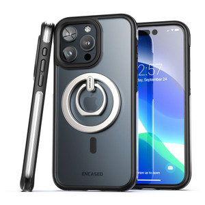 Encased MAG-AIR Case iPhone 15 Pro Max with MagSafe Ring Grip - Black