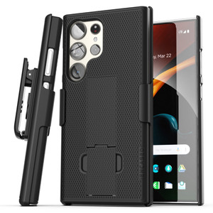 Encased Duraclip Case Samsung Galaxy S24 Ultra with Belt Clip Holster - Black