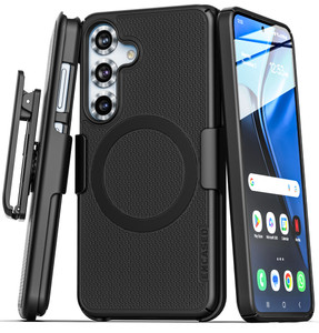 Encased Slimline Case Samsung Galaxy S25+ Plus with Belt Clip Holster - Black