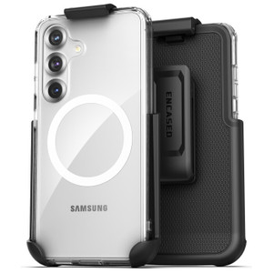 Encased Clear Back Case Samsung Galaxy S25+ Plus with Belt Clip Holster - Clear