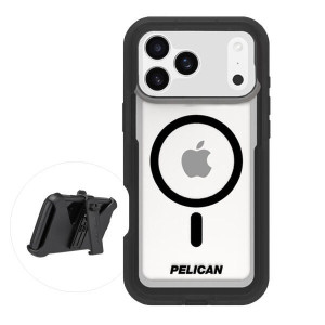 Pelican Voyager Magsafe with Holster Case iPhone 17 Pro Max - Black/Clear