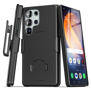 Encased DuraClip Case Samsung Galaxy S26 Ultra with Belt Clip Holster and Kickstand - Black