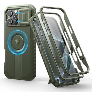Dexnor Armor Shield MagSafe Case iPhone 16 Pro Max With Slide Camera Cover - Green