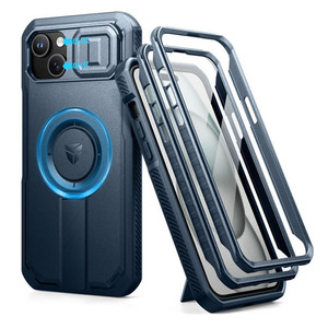 Dexnor Durable Case iPhone 15 Plus with Slide Camera Cover - Blue