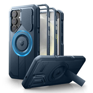 Dexnor Rugged Armor MagSafe Case Samsung Galaxy S25+ Plus With Camera Cover - Blue
