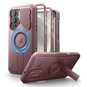 Dexnor Rugged Armor MagSafe Case Samsung Galaxy S25+ Plus With Camera Cover - Pink