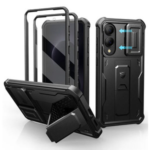 Dexnor Armor Shield Case Samsung Galaxy S25 Edge With Slide Camera Cover - Black