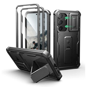 Dexnor Armor Shield Case Samsung Galaxy S25 FE With Slide Camera Cover - Black