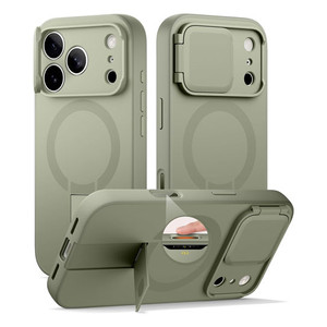 Suritch Flex Armor Case iPhone 17 Pro Max with Camera Cover and Adjustable Kickstand - Green