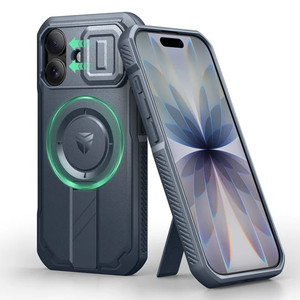 Dexnor Armor Shield MagSafe Case iPhone 17 With Slide Camera Cover & Adjustable Kickstand - Blue