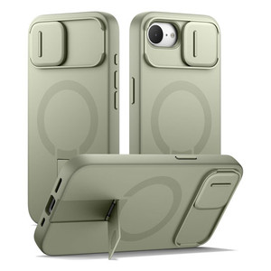 Suritch Flex Armor Case iPhone 17e/16e with Camera Cover and Adjustable Kickstand - Green