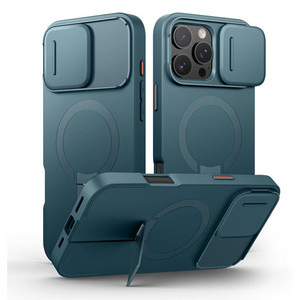 Suritch Flex Armor Case iPhone 16 Pro Max with Camera Cover and Adjustable Kickstand - Lake Green