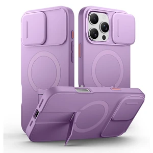 Suritch Flex Armor Case iPhone 16 Pro Max with Camera Cover and Adjustable Kickstand - Taro Purple