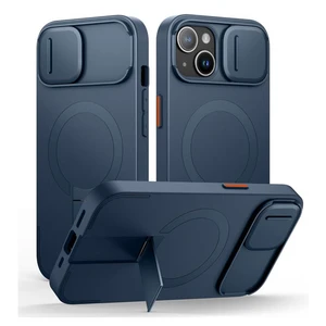 Suritch Flex Armor MagSafe Case iPhone 15 with Camera Cover and Adjustable Kickstand - Blue