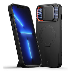 Suritch Flex Armor MagSafe Case iPhone 13 Pro Max with Camera Cover and Adjustable Kickstand - Black