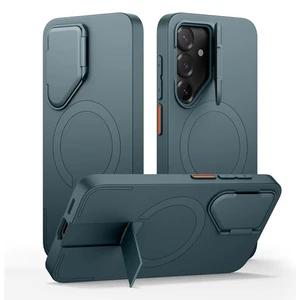 Suritch Flex Armor MagSafe Case Samsung Galaxy S25+ Plus with Camera Cover and Adjustable Metal Kickstand - Lake Green