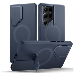 Suritch Flex Armor MagSafe Case Samsung Galaxy S24 Ultra with Camera Cover and Adjustable Metal Kickstand - Dark Blue