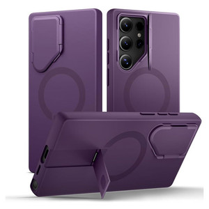 Suritch Flex Armor MagSafe Case Samsung Galaxy S24 Ultra with Camera Cover and Adjustable Metal Kickstand - Dark Purple