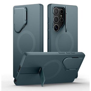 Suritch Flex Armor MagSafe Case Samsung Galaxy S24 Ultra with Camera Cover and Adjustable Metal Kickstand - Lake Green