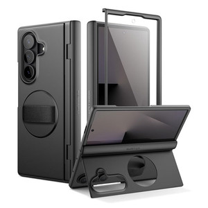 Suritch Flex Armor MagSafe Case Samsung Galaxy Z Fold7 with Rotatable Hand Strap and Kickstand - Black