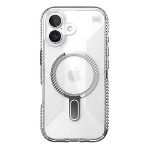 Speck Presidio Clear Grip MagSafe With ClickLock Case iPhone 17 - Clear/Silver 