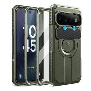 Dexnor Rugged Armor Case Google Pixel 11 Pro XL with Camera Cover Kickstand - Green