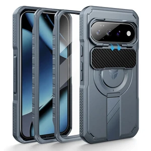 Dexnor Rugged Armor Case Google Pixel 11/11 Pro with Flip Camera Cover - Blue