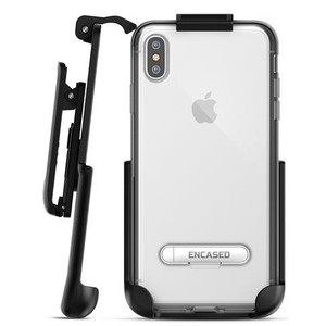 Encased Reveal Case iPhone Xs Max with Belt Clip Holster - Silver