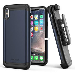 Encased Scorpio Case iPhone X/Xs with Belt Clip Holster - Blue