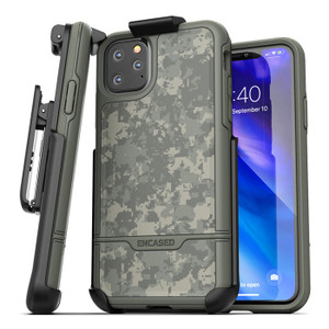 Encased Rebel Case iPhone 11 Pro Max with Belt Clip Holster - Camo