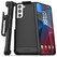 Encased Thin Armor Case Samsung Galaxy S21 FE 5G with Belt Clip Holster - Black