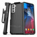 Encased Rebel Case Samsung Galaxy S21 FE 5G With Belt Clip Holster - Black