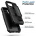 Encased Falcon Case iPhone 15 with Hand Strap and Belt Clip Holster - Black