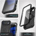 Encased Falcon Shield Case iPhone 17 Air with Belt Clip Holster and Built-In PET Screen Protector - Black