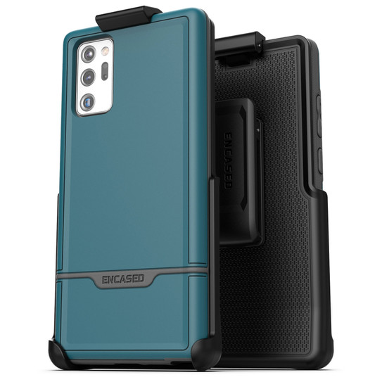 Encased Rebel Case Samsung Galaxy Note20 Ultra 5G with Belt Clip Holster - Blue