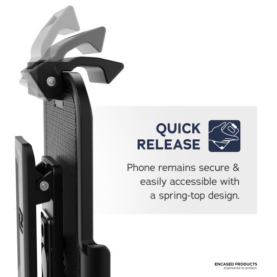 Encased Rebel Case iPhone 12 Pro Max with Belt Clip Holster - Blue Encased Rebel Case iPhone 12 Pro Max with Belt Clip Holster - Blue