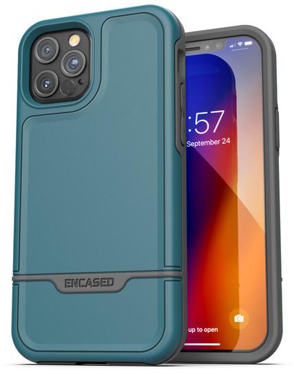 Encased Rebel Case iPhone 12 Pro Max with Belt Clip Holster - Blue Encased Rebel Case iPhone 12 Pro Max with Belt Clip Holster - Blue