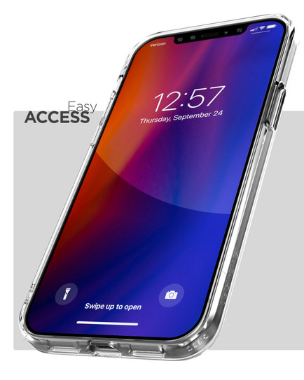 Encased Clear Back Case iPhone 12 Pro Max with Belt Clip Holster - Clear